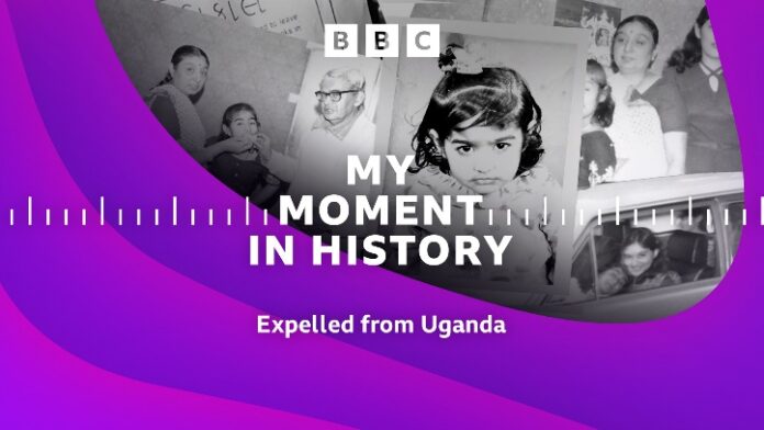 A BBC radio podcast explores the lived experiences of Ugandan Asians who arrived in the UK as refugees after being expelled from the country