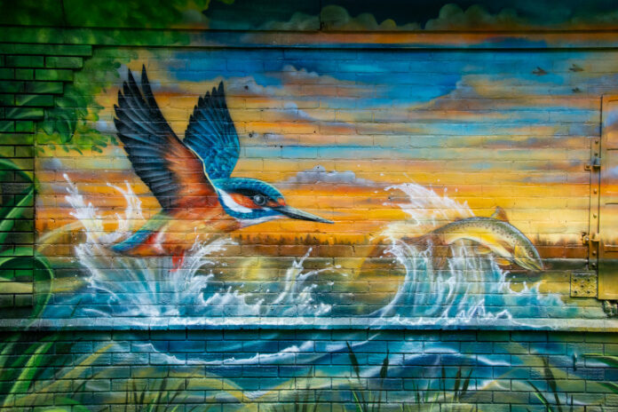 Wildlife mural closeup