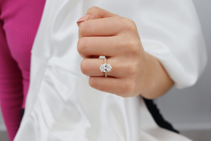 Lily Arkwright lab diamond engagement ring